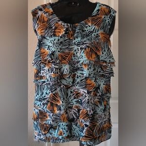 Michael Kors Black and Orange Patterned Garment